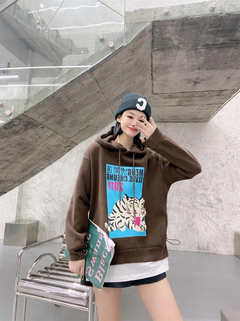 假两件套加绒卫衣均码，女装卫衣/绒衫，留缘