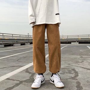 男春秋季休闲灯芯绒束脚长裤A546P38图片
