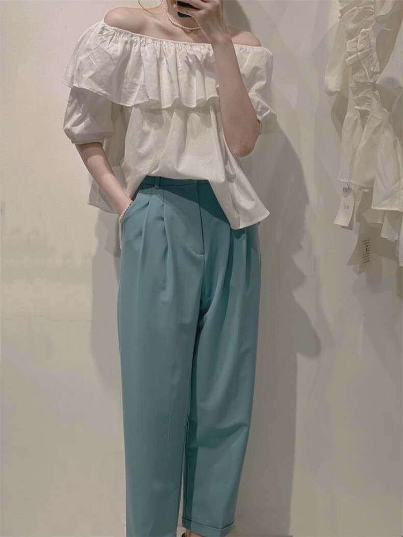 卷边直筒裤，其它，驿谷