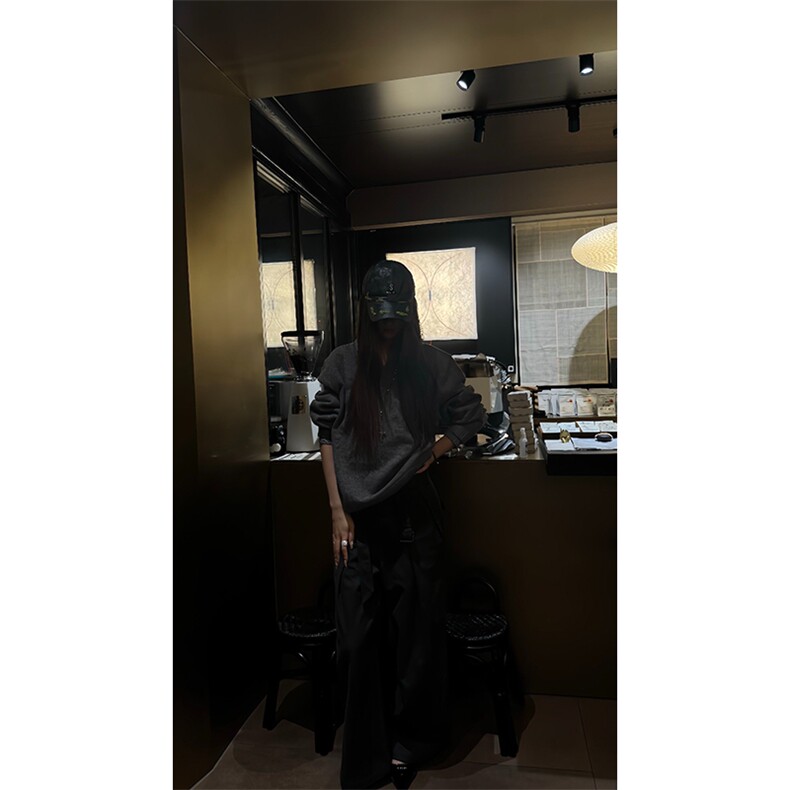 重磅北极绒假两件衬衫领毛衣美式高街复古休闲慵懒纯色翻领针织衫,男装针织衫/毛衣,电商A486