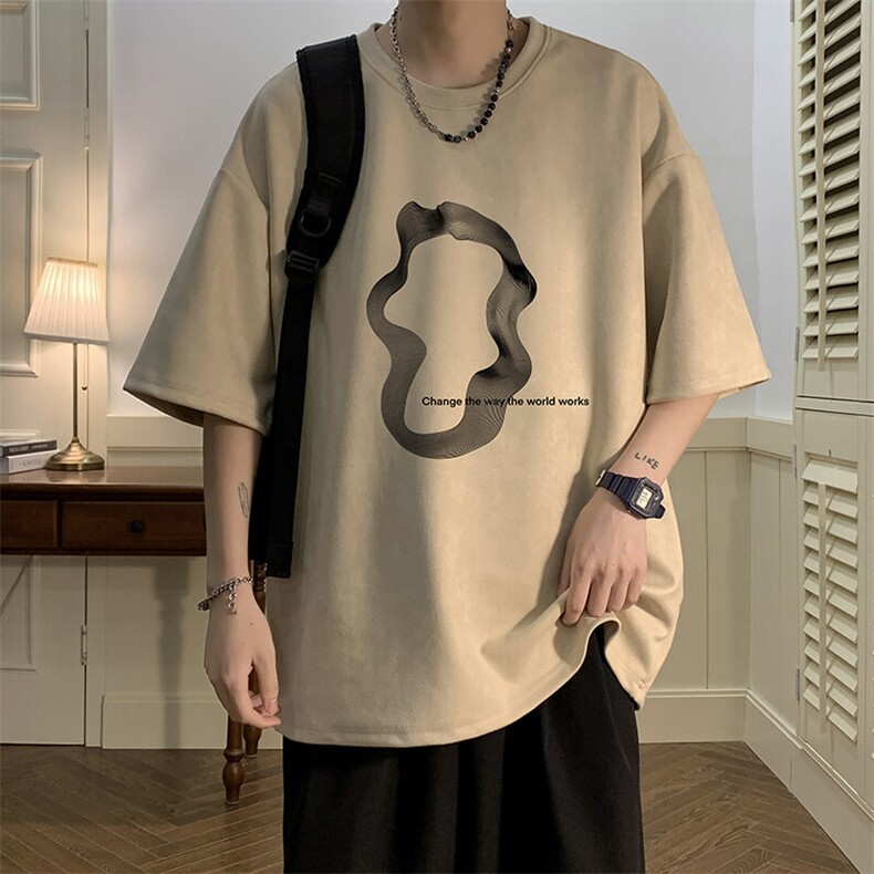 麂皮绒短袖t恤男大码半袖男酒店风JD82390-P25,男装T恤,电商A040
