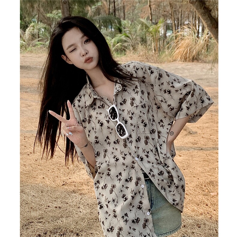 EQ410 沙滩度假旅游夏季情侣装短袖衬衫男女ins潮流短袖衬衣图片