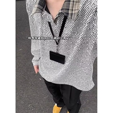 网络图现货潮流新款长袖POLOins时尚文艺慵懒气质上J3266-P40，男装Polo衫，星座715-7