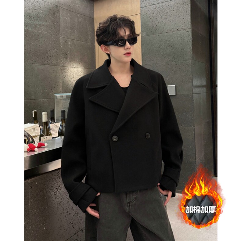 加棉加厚毛呢大衣宽松显瘦外套潮504-F31-P85控128(加棉P95控138)，男装毛呢大衣，星座504