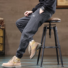 秋冬厚款加绒男士休闲裤长裤松紧腰潮时尚束脚九分裤K6650加绒p60，男装卫衣，星座224-1