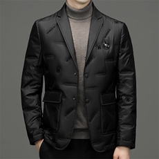 冬季可脱卸帽羽绒服男士2023新款加厚保暖中年爸爸装商务休闲外套，男装羽绒服，电商B212（原钱塘6029）