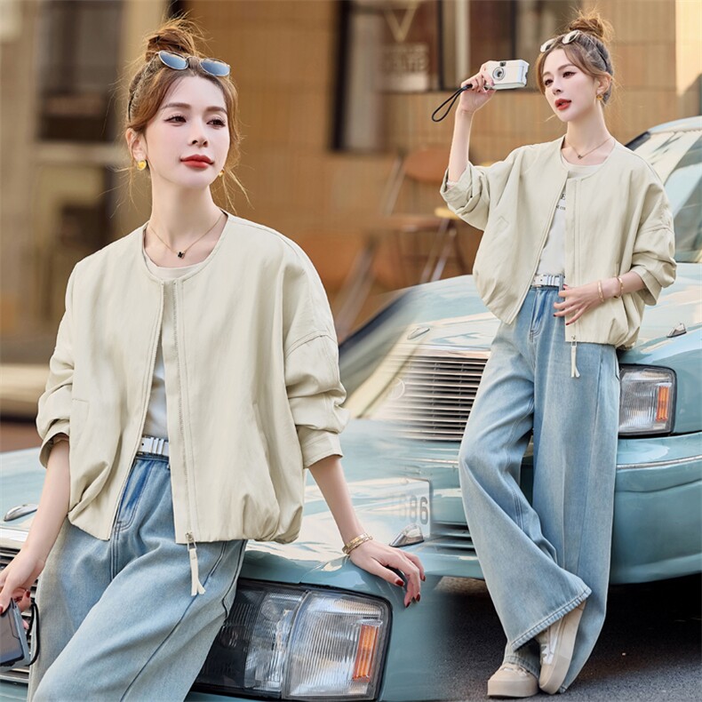 短款皮衣女春秋新款时尚洋气高级感宽松休闲上衣小个子外套潮，女装皮衣，微微衣阁