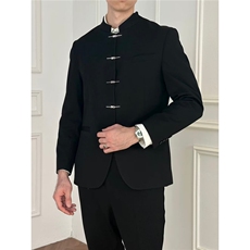 风秋男立领西装新中式西服金属排扣外套大码S-5XLJaK14P65，男装西服套装，星座1013-1