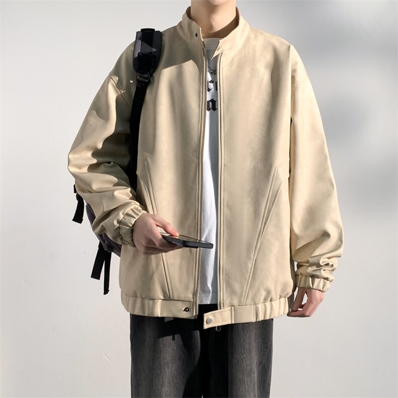 复古立领皮衣外套男士春季2025新款休闲夹克上衣A406JK6001P75,男装皮衣,星座309（原A406）