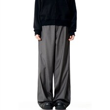 春秋美式高街休闲裤男女垂感阔腿西裤长裤纯色西装裤宽松直筒裤子，男装西服套装，电商A443