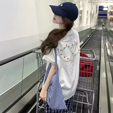万针全刺绣工艺抖音得物高品质260克重磅纯棉双纱美式高街短袖T恤，男装T恤，电商A486-1