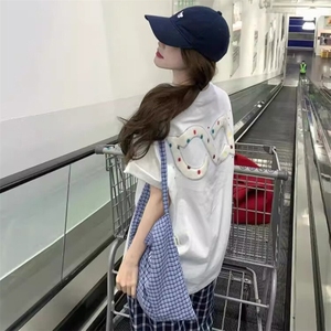 万针全刺绣工艺抖音得物高品质260克重磅纯棉双纱美式高街短袖T恤图片