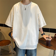 T8067/P20夏季新透气弹力短袖T恤男潮纯色宽松半袖上衣大码男，男装T恤，电商A141