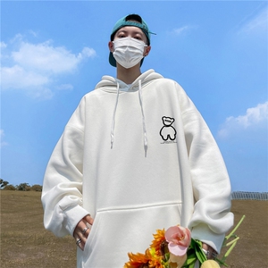 ！ 秋季重磅宽松大码港风小熊印花连帽卫衣LW79-特p35图片