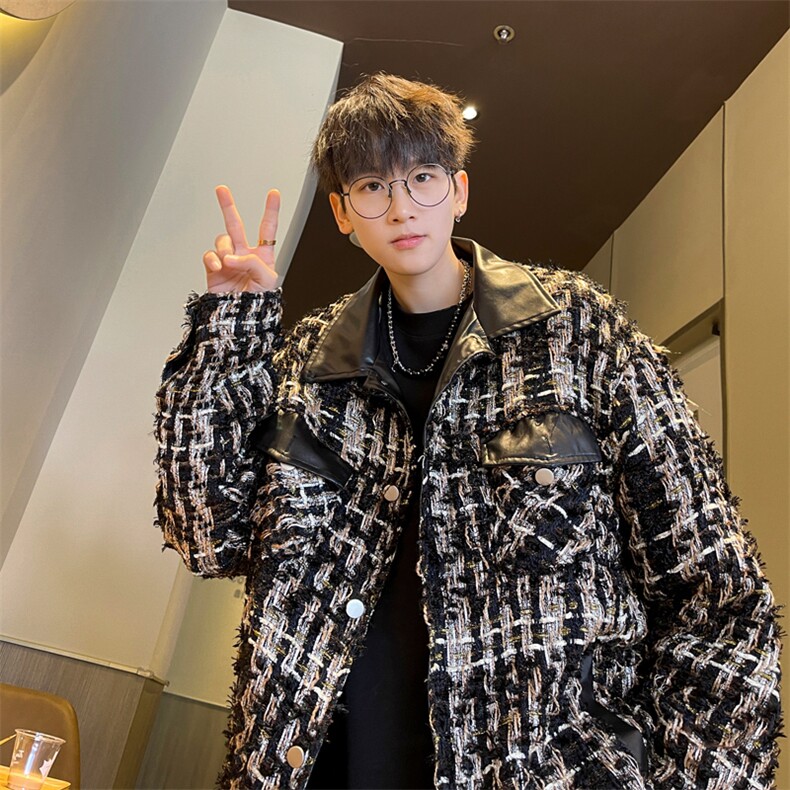 ！抖音直播小香风拼接夹克衫外套CP27-P100,男装夹克,电商B371