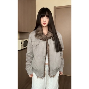 美式麂皮绒座山雕加绒加厚棉衣外套ZM0127-特批107图片