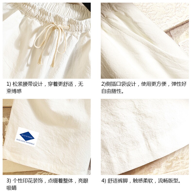 YD33061-P25亚麻短裤男大码棉麻五分裤男中裤沙滩裤砖墙挂拍,男装休闲裤,电商A040A