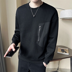 2025新款秋季卫衣男潮牌拼接休闲拉链圆领男装上衣A313-68125-P78，男装卫衣，电商A313