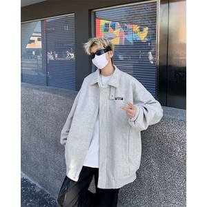 男春秋韩版潮流潮牌港风宽松拼接撞色休闲服外套图片