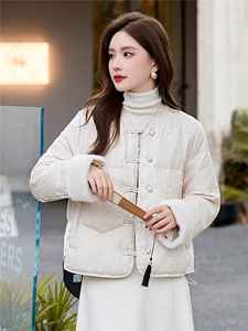 时尚立领羽绒服女2025冬季新款新中式宽松洋气短款羽绒外套图片