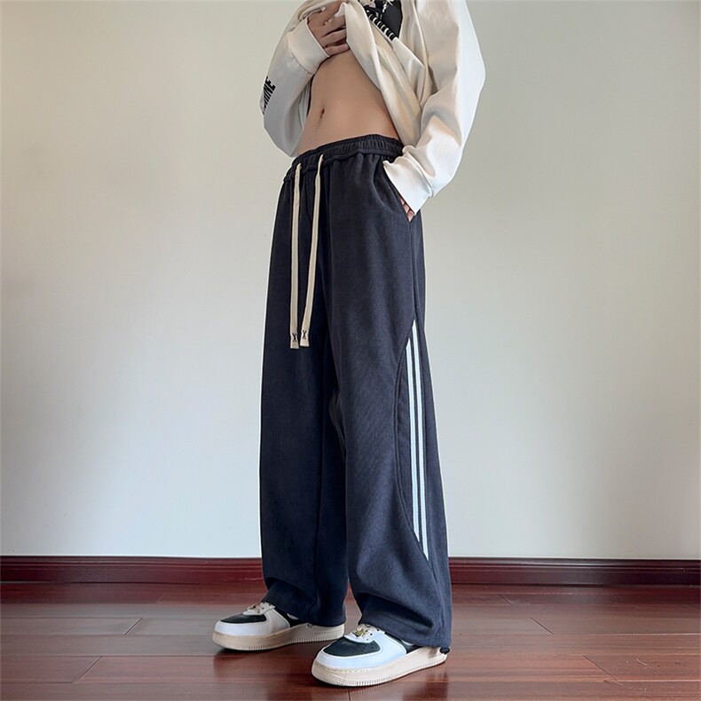 青少年秋冬条纹休闲潮牌得物二开经运动裤子XZ301b-2-CK711P32,女装休闲裤,星座301B-2（原A443-1）