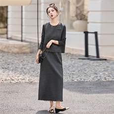 背心半身裙套装女秋季2025超火穿搭一整套气质减龄无袖上衣两件套，女装套装/套裙，浙宝029