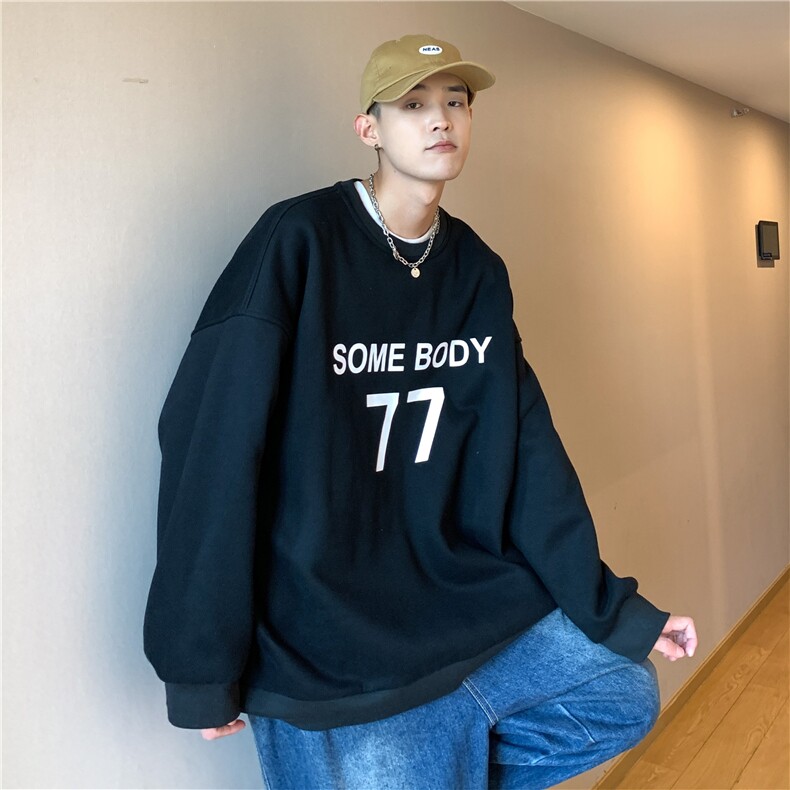 秋季大码卫衣ins港风宽松圆领百搭印花外套X5527-民宿图-P55-限68，女装短外套，电商A061-1