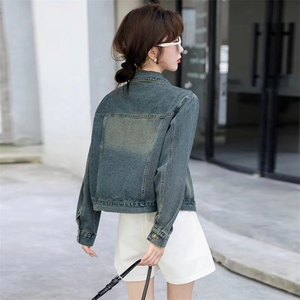 现货牛仔外套女秋季新款刺绣百搭减龄棒球服夹克短款上衣潮图片