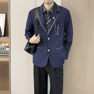 日系学院风DK制服男生西服套装英伦风学生痞帅西装外套班服潮图片