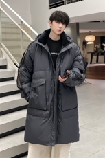 羽绒服男冬季新款港风宽松长款连帽白鸭绒外套YR929-P205(控价258，男装羽绒服，星座214-3