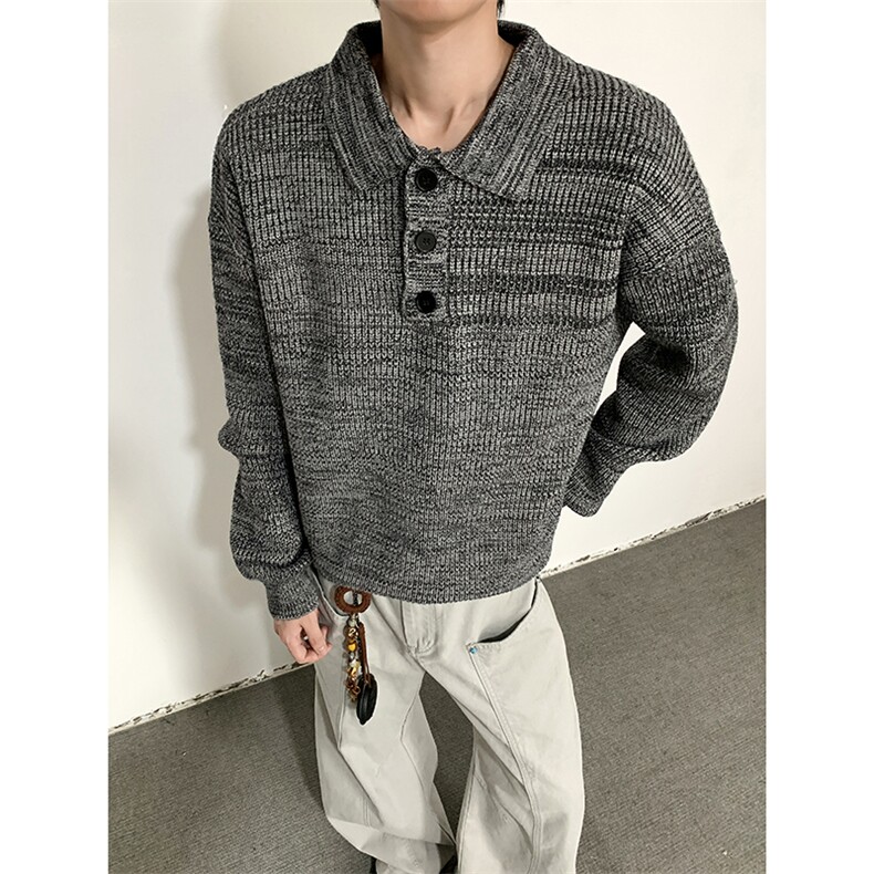 美式复古毛衣男慵懒高级感翻领针织衫秋冬打底衫MY0584-P73,男装T恤,星座308B-2
