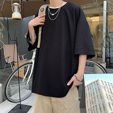 肌理感T恤男士夏季宽松速干短袖美式潮牌休闲百搭半袖体恤，男装T恤，星座218-1（原230）