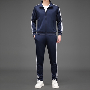 春秋新品休闲运动服两件套中年男士潮流休闲夹克外套男装卫衣套装图片