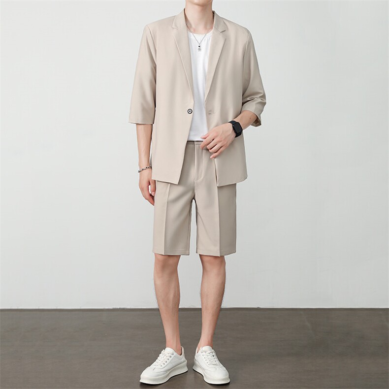 TW050-P95夏季时尚男士短袖西服短裤两件套装纯色礼服,男装西服,星座507A（原星座306B-2）
