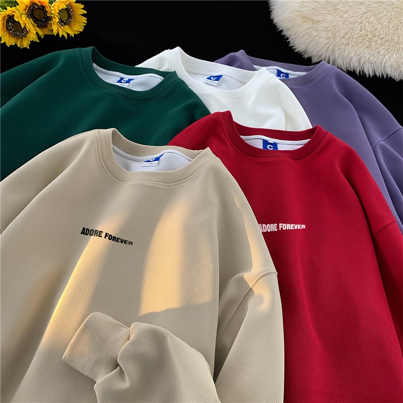 平铺秋装新款套头400克菠萝格卫衣大码男装秋季圆领外套S236-P48，女装短外套，电商A233-1