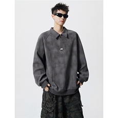 HW2512-特49控88面布54.2棉45.8聚酯polo领情侣卫衣宽松外套男，女装短外套，电商B370