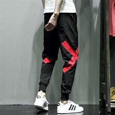 2021春季新日系灰墙抽绳个性贴布工艺男大码休闲长裤K8110-P55，男装休闲裤，电商A001