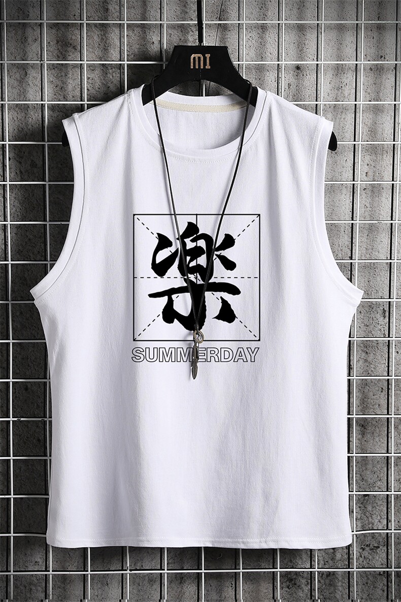 BX25197-P20港风运动汗背心男大码汗衫男无袖T恤男网格,男装T恤,电商A040A