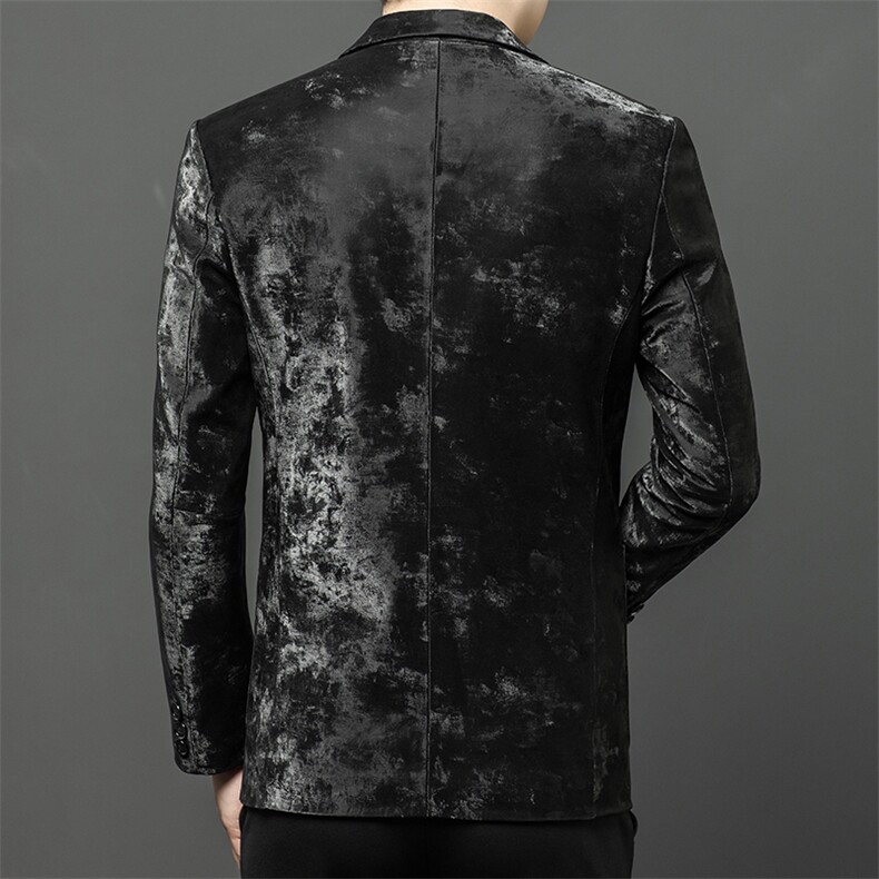 春秋款男士真皮皮衣印花西服绵羊皮外套中年商务男装休闲夹克百搭,男装夹克,电商B360A（原721A）