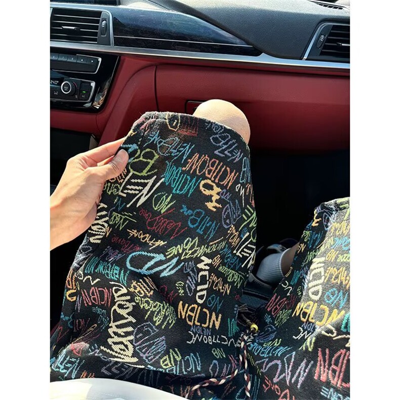 美式字母涂鸦短裤男款夏休闲运动裤五分裤子男装XZ212-QDK555-P31图片