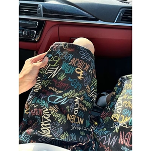美式字母涂鸦短裤男款夏休闲运动裤五分裤子男装XZ212-QDK555-P31图片
