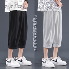 夏季薄款冰丝七分裤男宽松运动男生外穿速干休闲裤2077-特批-20，男装牛仔裤，星座718-1