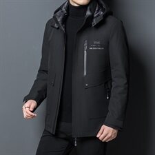 X20219钱塘2020-1冬季男士羽绒服连帽高端90白鹅绒P300，男装羽绒服，钱塘207-1