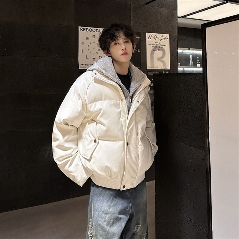405A  美式高街个性连帽设计假两件pu皮棉服   MY24920-P158控188图片