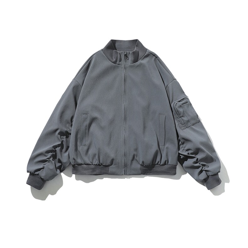 白底-飞行员夹克外套男美式短款立领棒球服8086-P60,男装夹克,电商B380（原B361）