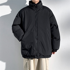 现货冬季美式休闲加厚雪山外套夹克立领纯色三防户外工装棉服，男装夹克，电商A443