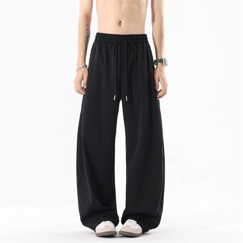 现货夏季新款休闲裤男宽松冰丝裤纯色弯刀裤K3515-P45控68，男装休闲裤，星座209-2