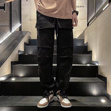 休闲裤长裤慵懒工装裤时尚潮牌男春秋新款简约宽松型潮青春流行，男装休闲裤，四季星座218-1