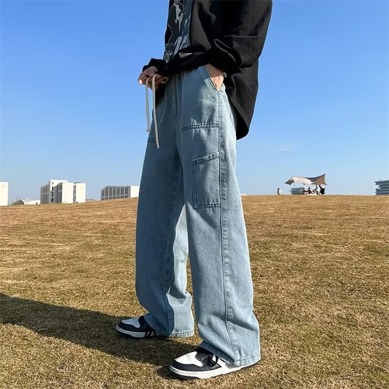 牛仔裤男秋季潮大码休闲裤子高街N7171P42,男装牛仔裤,星座1116-2
