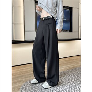 2026春夏新款男女款高级感新面料垂感休闲直筒西装裤6616-特P35，男装西服套装，电商C305A